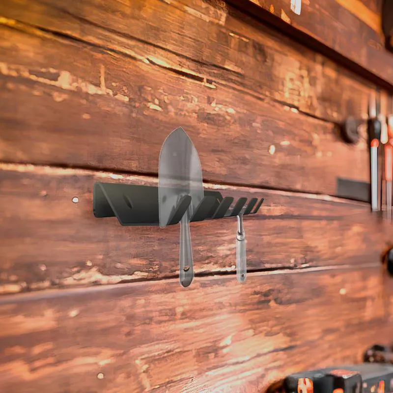 Держатель-органайзер для хранения садового инвентаря, на пять предметов, настенный, черный REXANT - Фото 2