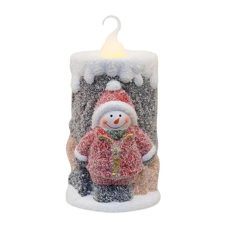 Керамическая фигурка Свечка со снеговиком 10,5х9х17,6 см - Фото 3