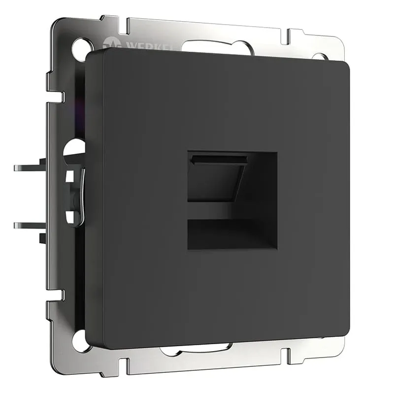Телефонная розетка RJ-11 (черный матовый) Werkel