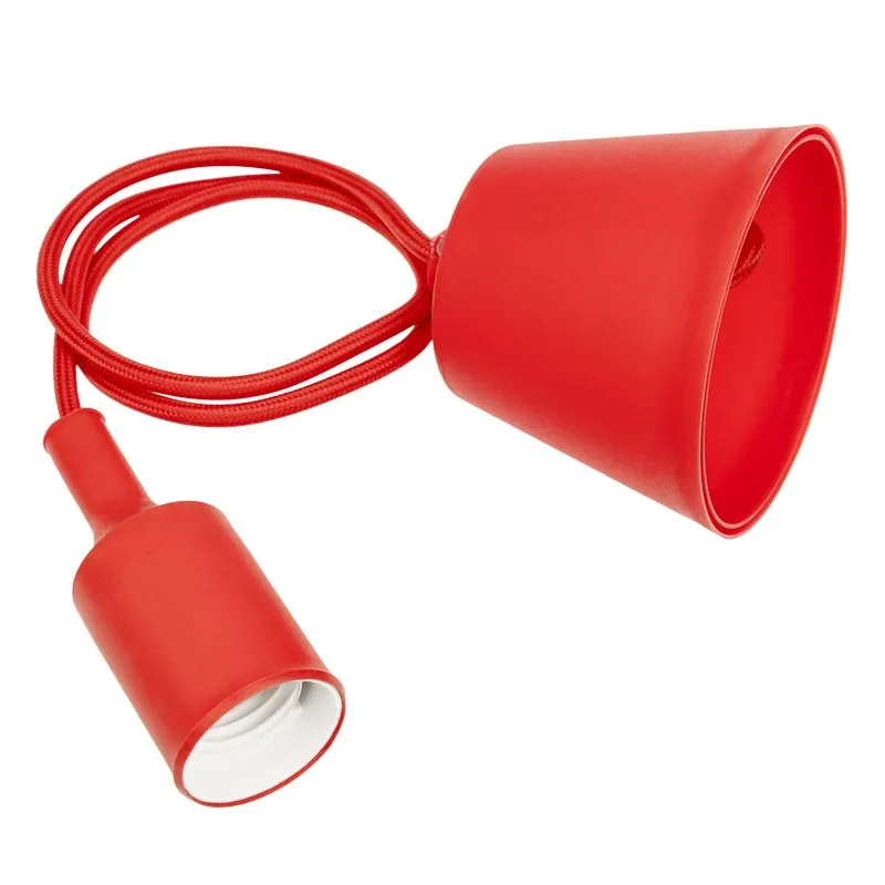 Патрон E27 силиконовый со шнуром 1м красный REXANT - Фото 3