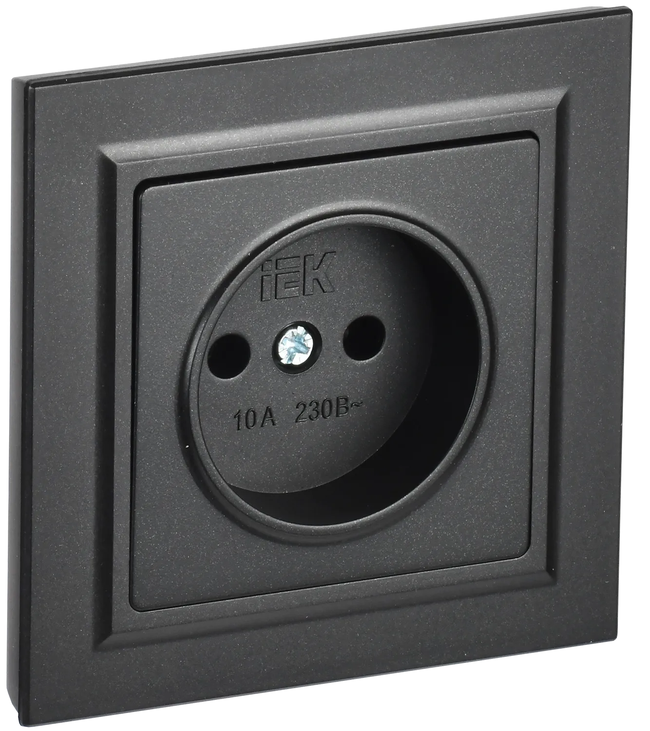 BRITE Розетка 1-местная без заземления без защитных шторок 10А в сб. РСР10-1-0-БрЧ черный IEK
