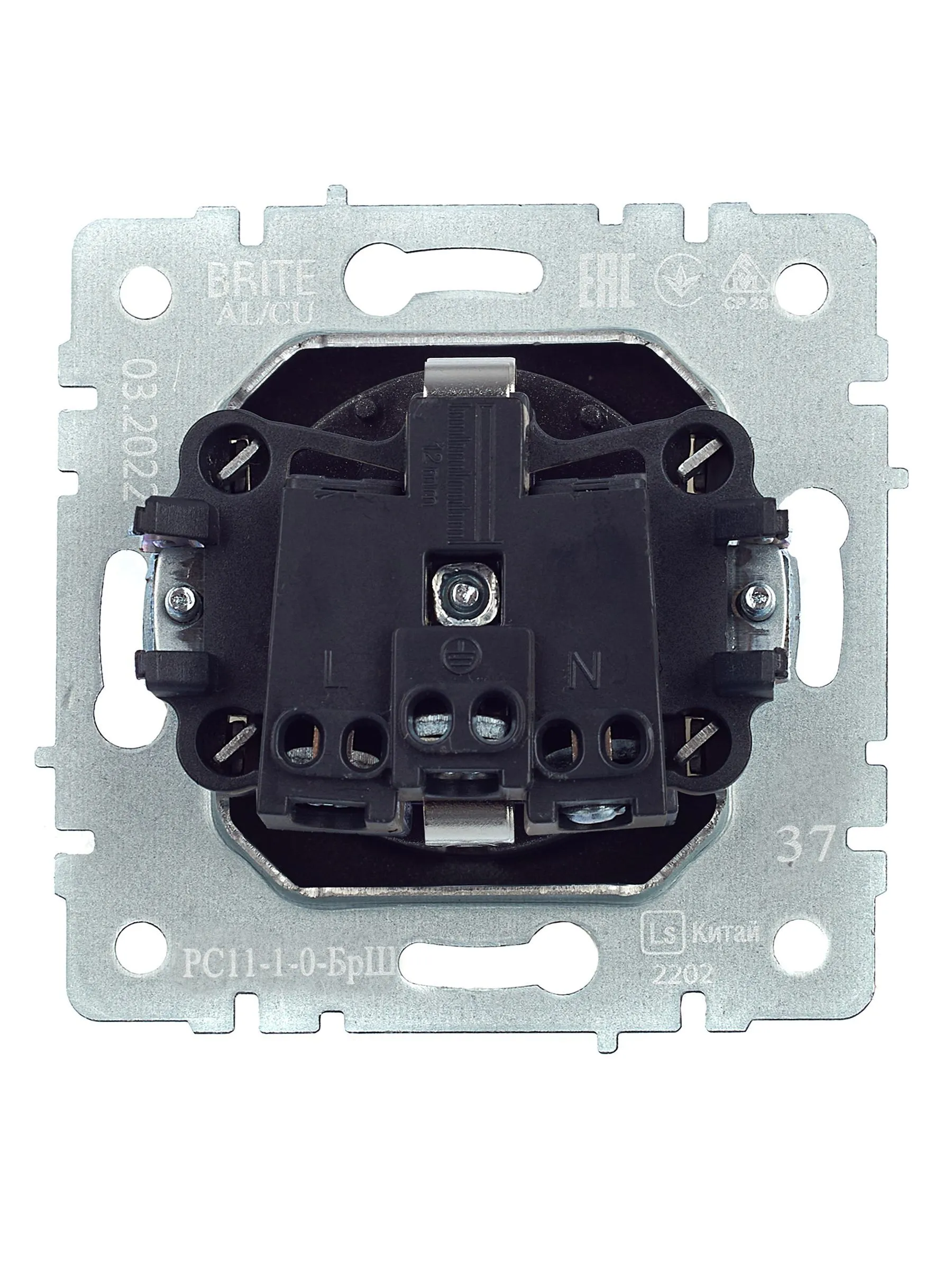 BRITE Розетка 1-местная с заземлением без защитных шторок 16А РС11-1-0-БрШ шампань IEK - Фото 3