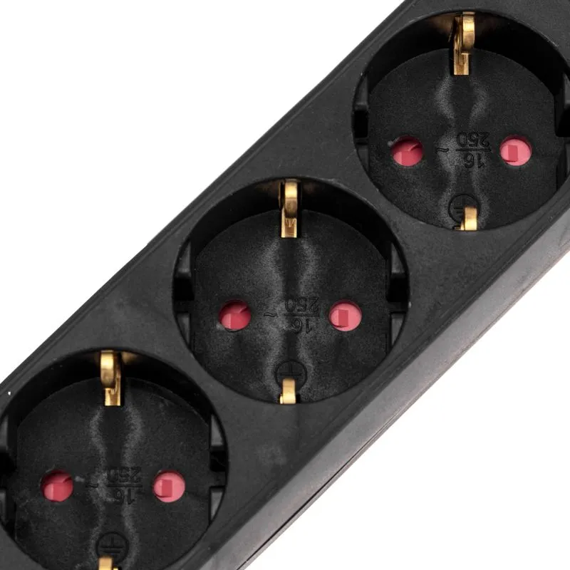 Удлинитель STANDARD 3 гнезда, 5м, 3х1,0мм², с/з, с выключателем, черный REXANT - Фото 4