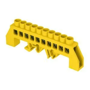 Шина "0" РЕ (8x12мм) 10 отв. латунь желтый нейл. корп. комбинир. EKF 