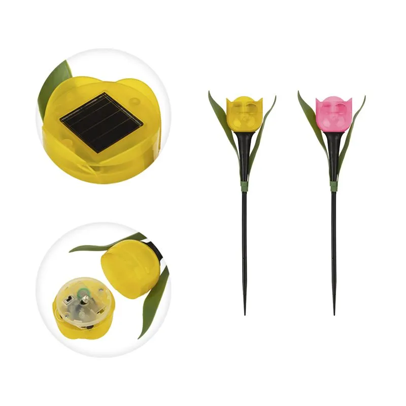 Светильник грунтовый Тюльпан из Амстердама 4000К с солнечной панелью и аккумулятором LAMPER - Фото 3