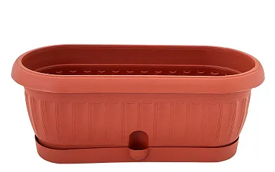 Вазон с подставкой кактус  ЧЕТЫРЕ СЕЗОНА Терра 31.5х11 см, 1.6 л, цвет терракотовый 113054 71-9060