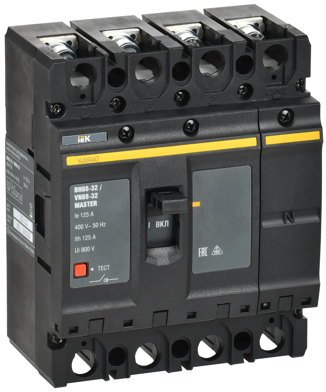 KARAT MASTER Выключатель-разъединитель ВН88-32 4P 125А IEK KAM-VN10-4-0125