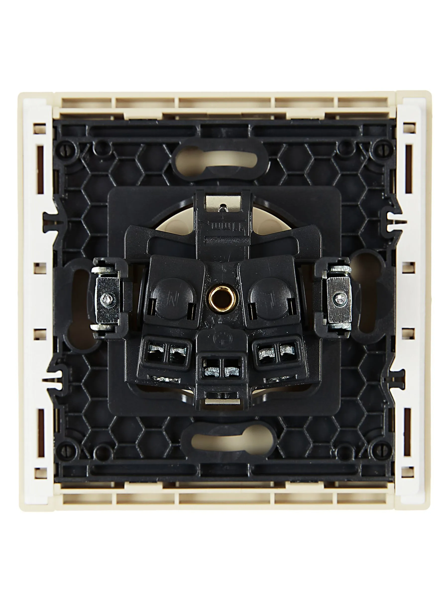 FORTE&PIANO Розетка 1-местная с заземлением с защитными шторками винтовое крепление 16А FP415 ваниль IEK - Фото 4