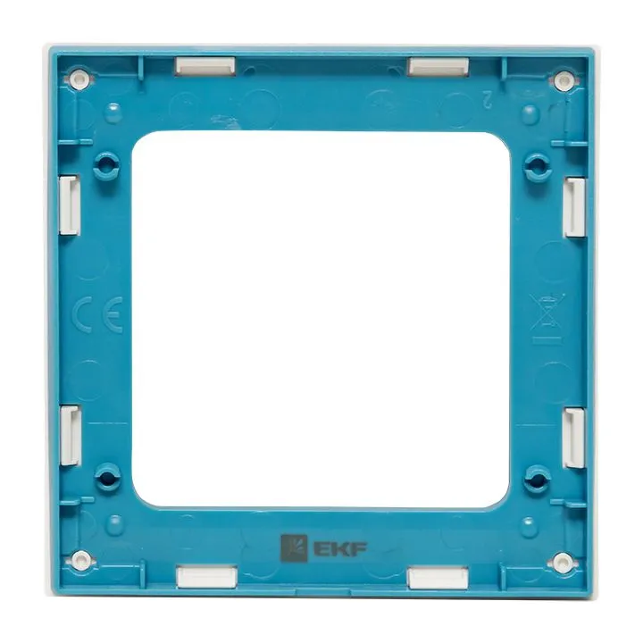 Стокгольм Рамка 1-местная белая с линией цвета синий EKF - Фото 2