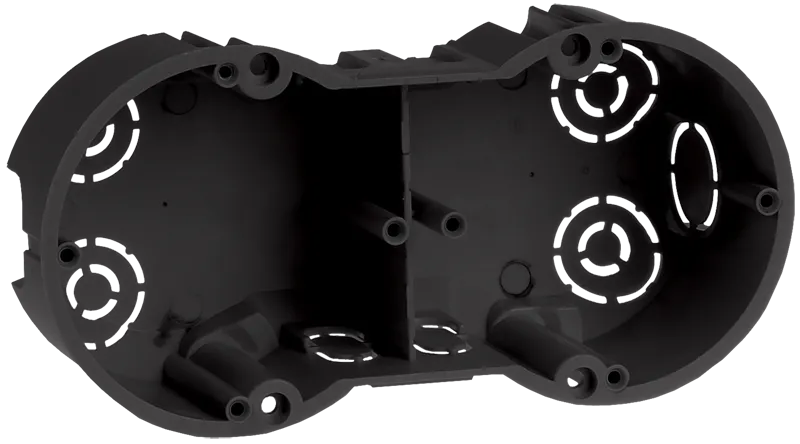 Коробка установочная КМ40007 двухместная для твердых стен безгалогенная (HF) 141х70х45мм с саморезами IEK UKT20-141-070-045