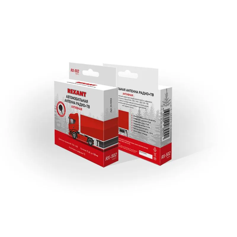 Антенна автомобильная внутрисалонная (радио + ТВ), активная, модель RX-502 REXANT - Фото 2