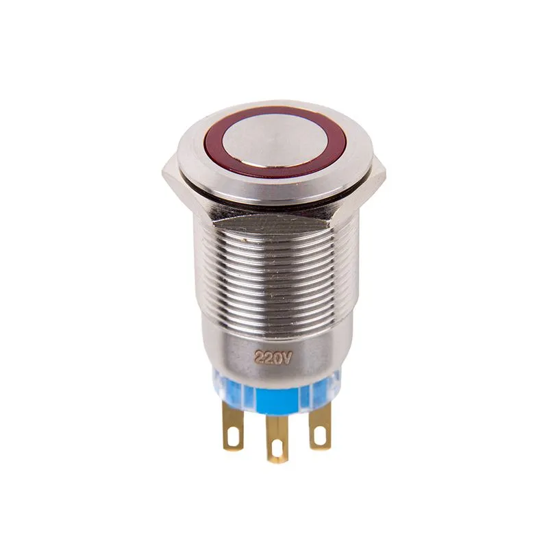 Кнопка  антивандальная Ø19 12В Фикс (5с) ON-OFF/OFF-ON подсв/красная  REXANT (в упак. 1шт.) - Фото 4