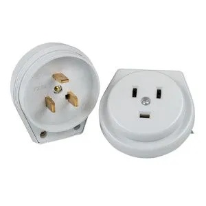 Разъем РШ-ВШ 32А 250В 2P+PE СУ пластиковый бел. EKF AS-250-H-02