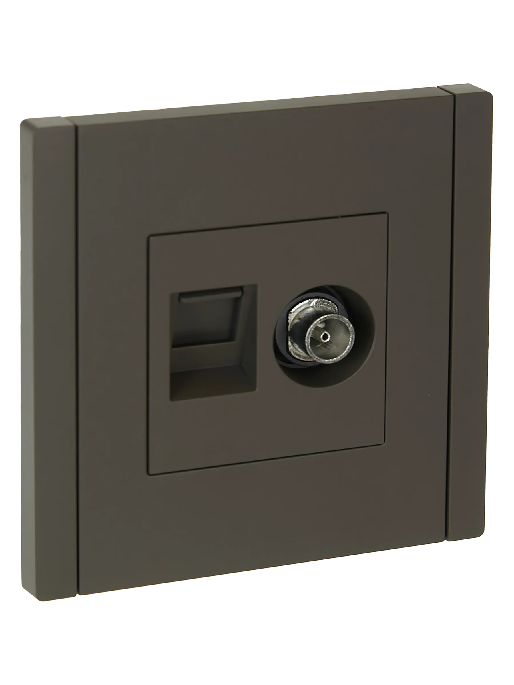 FORTE&PIANO Розетка двойная TV+RJ45 кат.6 FP337 серый IEK FP-AK20-2-K03