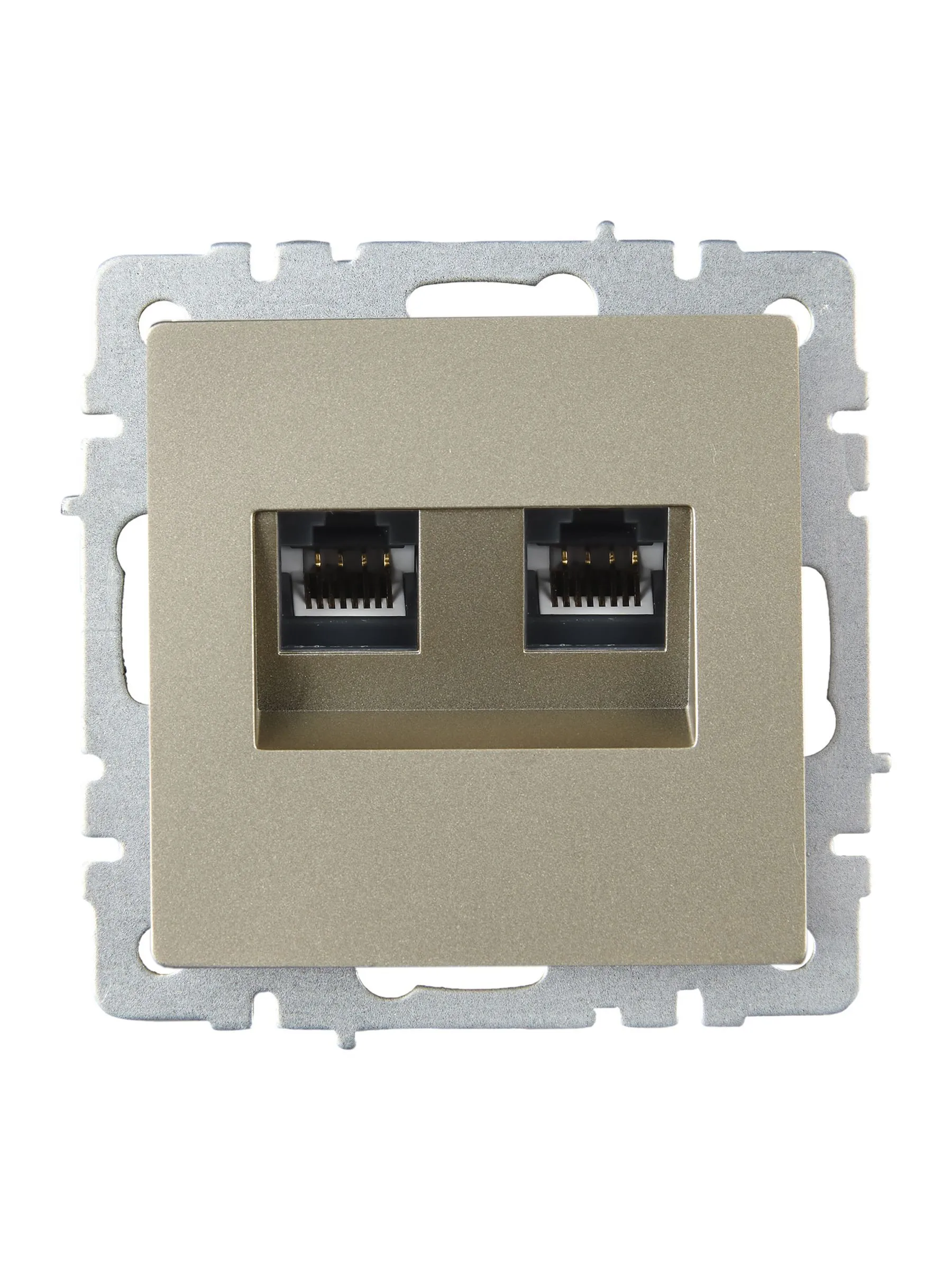 BRITE Розетка двойная RJ11+RJ45 кат.5E РК/Т12-БрШ шампань IEK - Фото 4