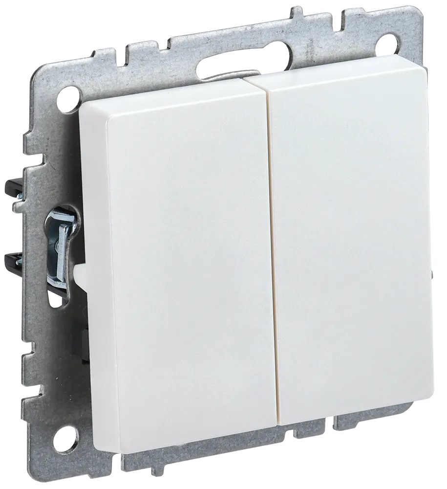BRITE Выключатель 2-клавишный 10А ВС10-2-0-БрЖ жемчуг IEK BR-V20-0-10-K36