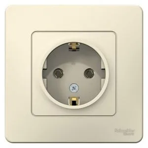 Розетка 1-м СП Blanca 16А IP20 250В с заземл. без защ. шторок молоч. SE BLNRS001012 1210304