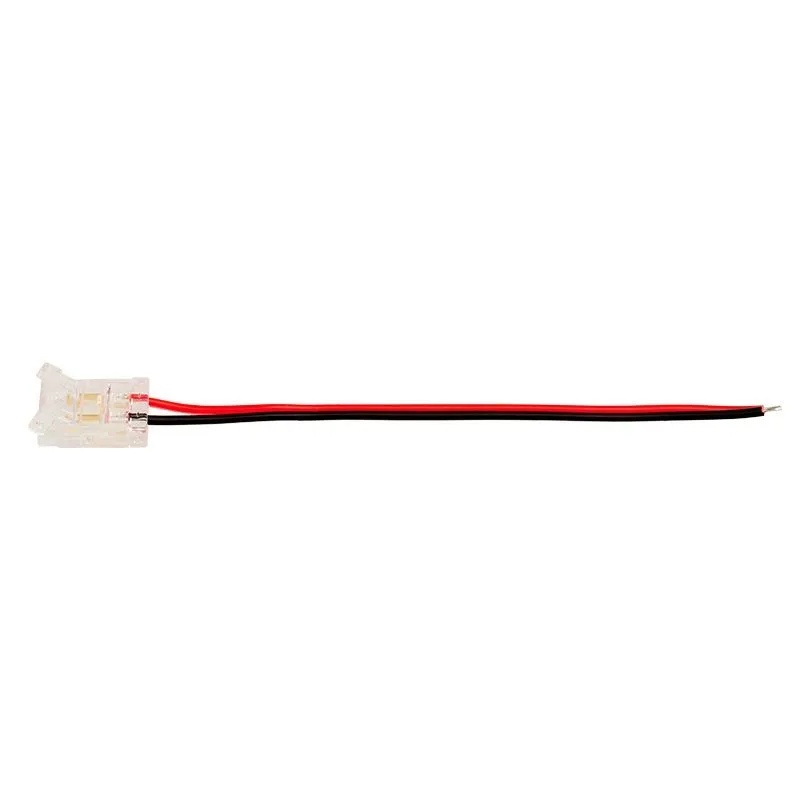 Коннектор WOLTA WLS-2PIN-10MM-MONO-1 выводной для стабилизированной одноцветной SMD ленты 48В 120лед/м шириной 10мм, провод 10см. Цена за 1 шт., мин.  WLS-2PIN-10MM-MONO-1