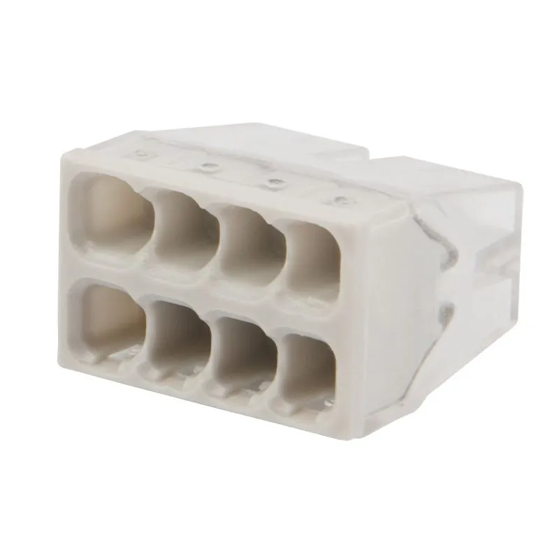 Экспресс-клемма REXANT СМК 2273-208, 8-проводная 0.5-2.5 мм², прозрачная, блистер (6 шт./уп.) 