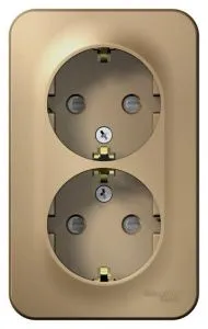 Розетка 2-м ОП Blanca 16А IP20 250В с заземл. защ. шторки с изолир. пластиной титан SE BLNRA011214 1210597