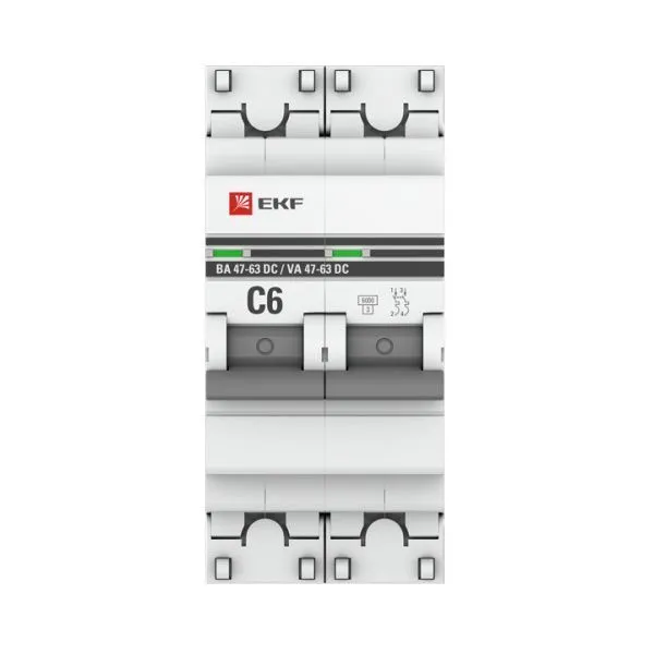 Авт. выкл. 2P 6А (С) 6кА ВА 47-63 DC EKF - Фото 2