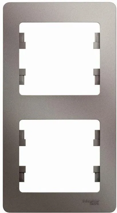 Рамка 2-м Glossa вертикал. платина SE GSL001206