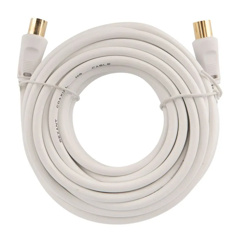 Шнур ТВ гнездо - ТВ штекер, 7м, белый REXANT - Фото 4