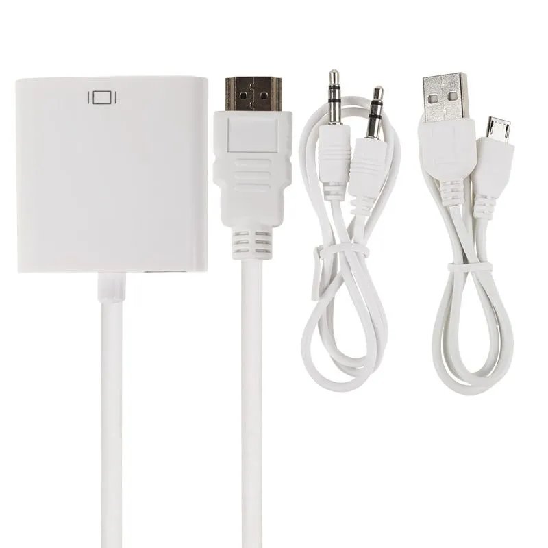 Переходник штекер HDMI - гнездо VGA, провод + шнур стерео 3,5мм с питанием REXANT - Фото 3