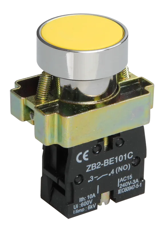 Кнопка управления LAY5-BA51 без подсветки желтая 1NO IEK