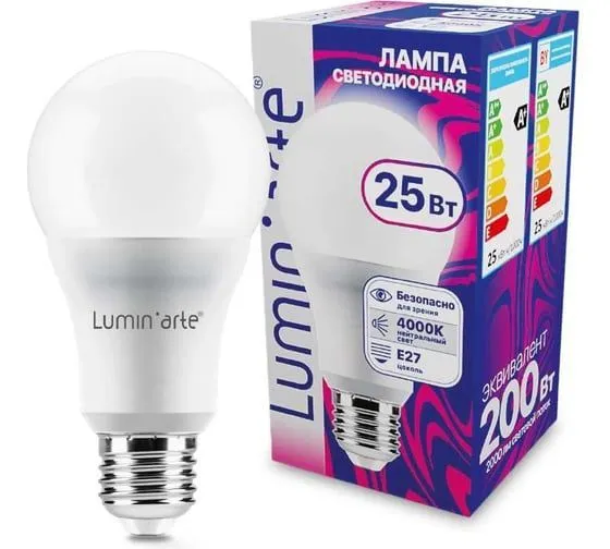 Светодиодная лампа Luminarte LSTD-A65-25W4KE27 25Вт 4000K E27 LSTD-A65-25W4KE27