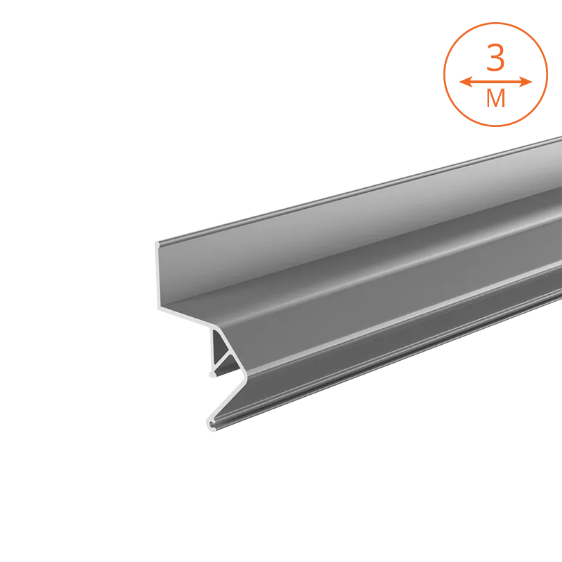 Профиль алюминиевый встраиваемый теневой WAP-I-30/43/3000-A серый 30х43х3000мм для натяжных потолков (под гарпун) WAP-I-30/43/3000-A