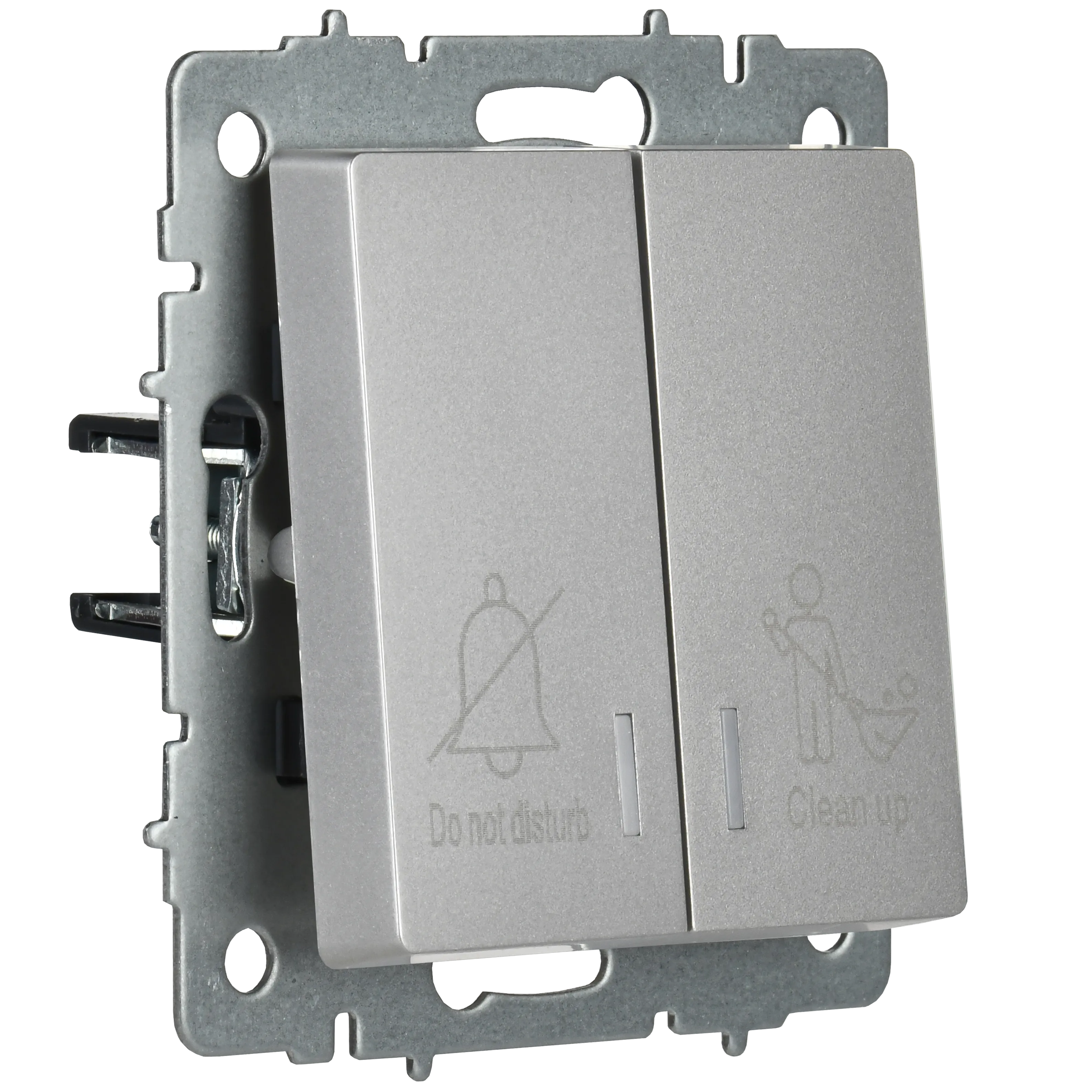 BRITE Выключатель 2-клавишный с индикацией для отелей 10А ВС10-2-9-БрС сталь IEK - Фото 4