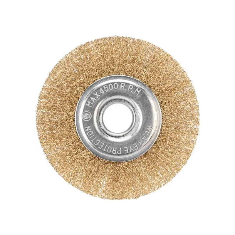 Щетка дисковая для УШМ, витая латунированная проволока, 125мм, отв. 22,23мм KRANZ KR-91-1242