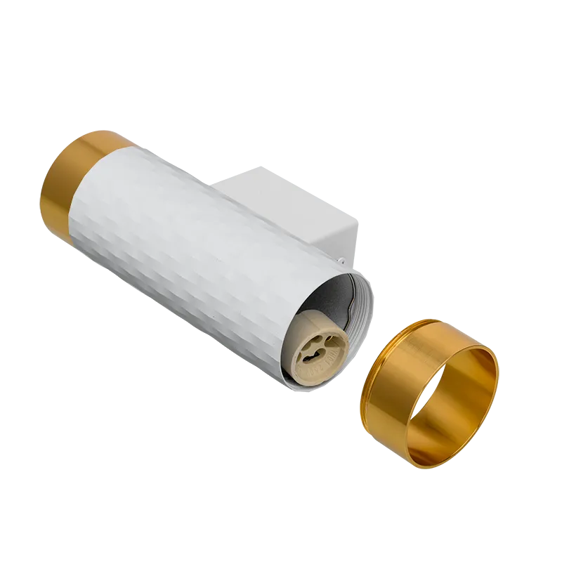 Накладной светильник WOLTA WSL-GU10/W10WG IP20 под лампу GU10 Белый/золото CELLA D55x170 1/30 - Фото 7