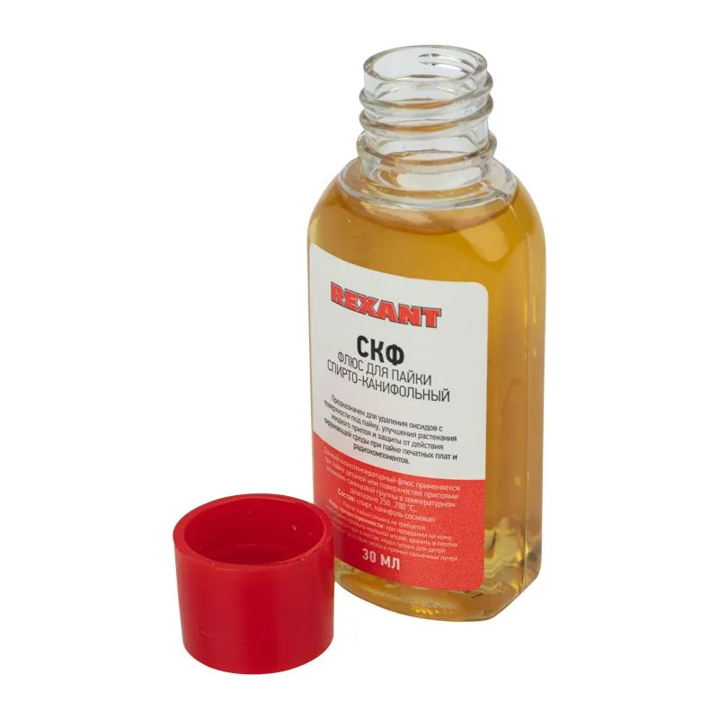 Флюс для пайки, СКФ (спирто-канифольный), 30мл, флакон REXANT - Фото 3