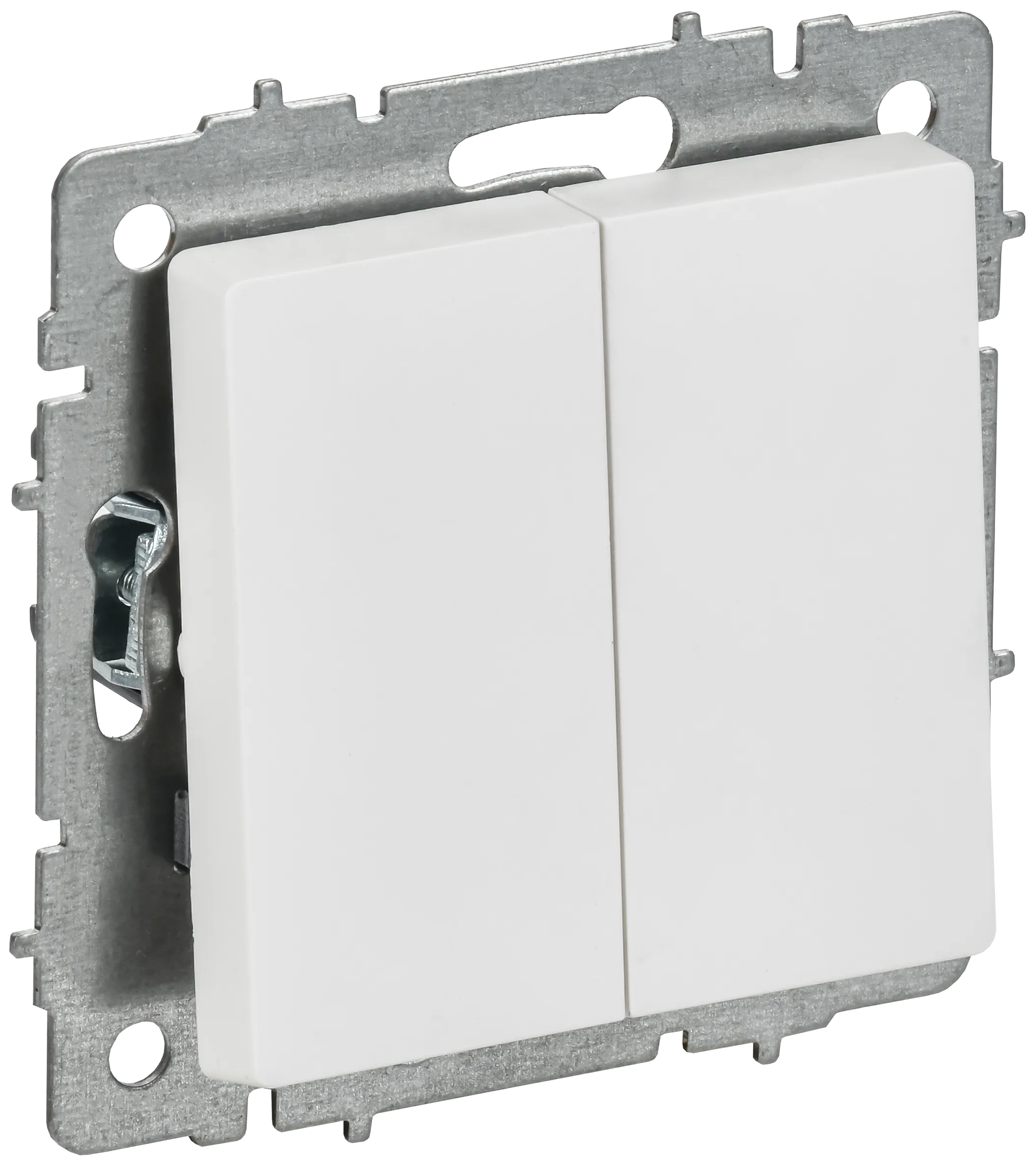 BRITE Выключатель 2-клавишный перекрестный 10А ВС10-2-3-БрАБ арктический белый IEK