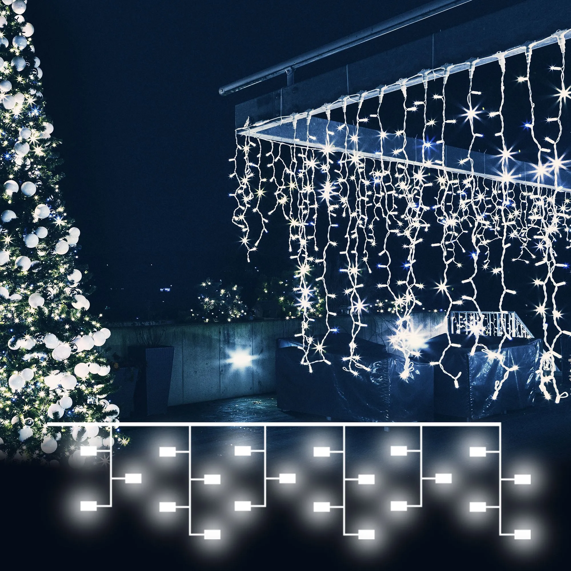 Праздничная гирлянда занавес белый 1,5*1м IP20 200-001 Elektrostandard Eurosvet