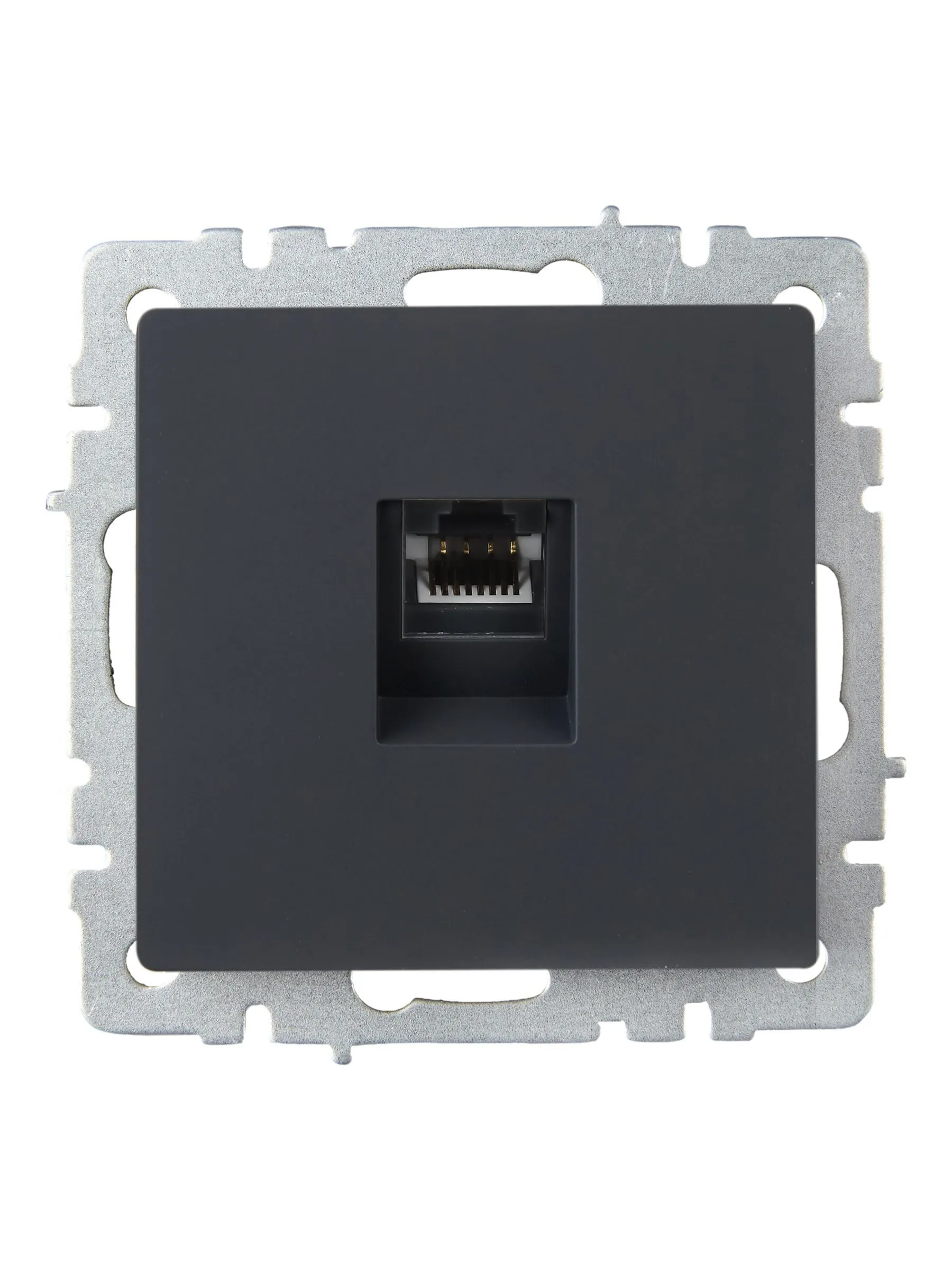 BRITE Розетка компьютерная RJ45 кат.5E РК10-БрГ графит IEK - Фото 6