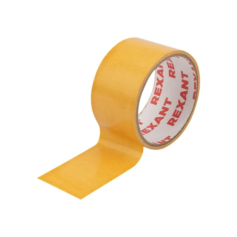 Двухсторонний скотч REXANT, полипропиленовая основа, 48 мм, ролик 5 м