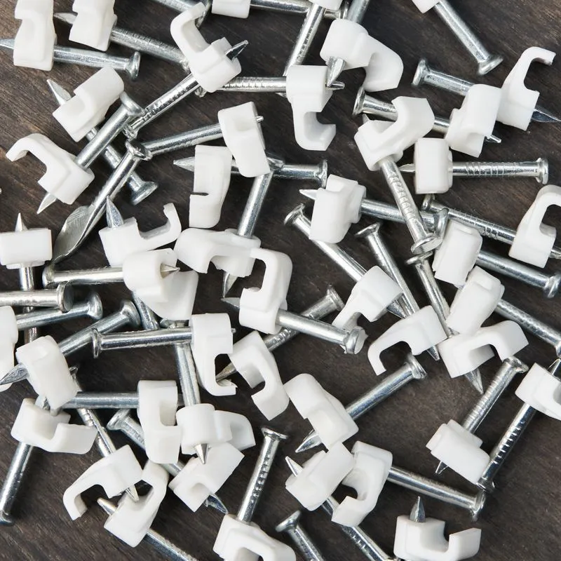 Крепеж кабеля плоский 4х2 мм, белый (50 шт/уп) REXANT - Фото 4