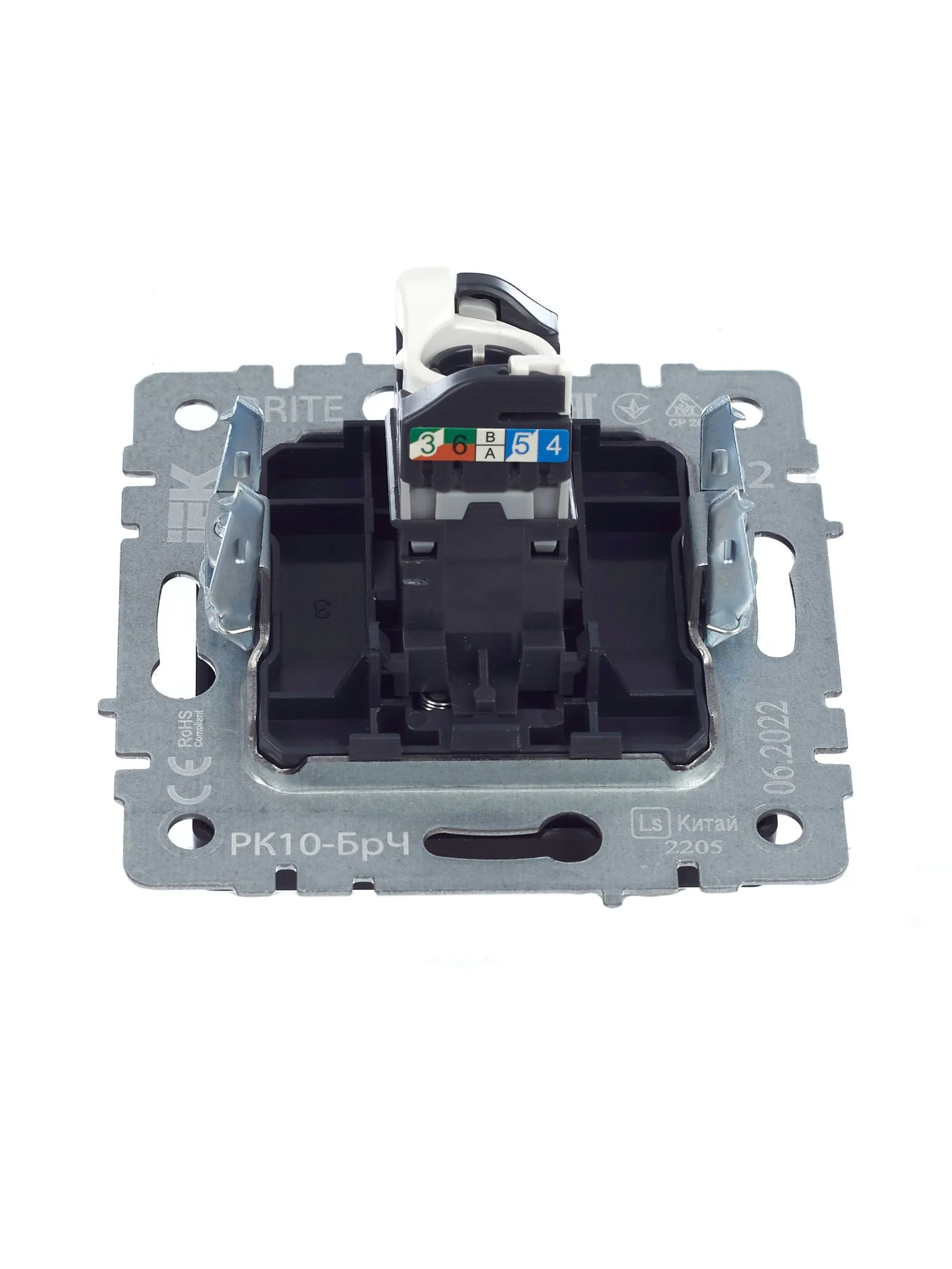 BRITE Розетка компьютерная RJ45 кат.5E РК10-БрЧ черный IEK - Фото 4