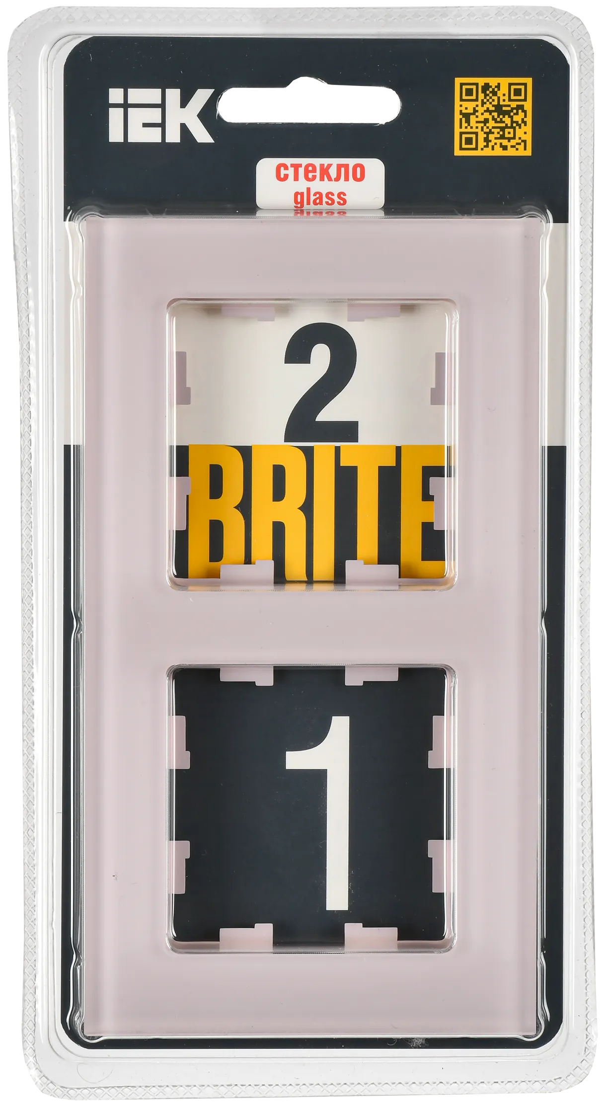 BRITE Рамка 2-местная РУ-2-2-Бр стекло розовый матовый IEK - Фото 2