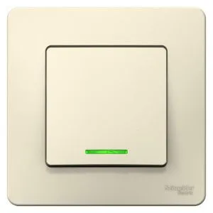 Выключатель 1-кл. СП Blanca 6А IP20 (сх. 1) 250В с подсветкой молочн. SE BLNVS006112 1210291