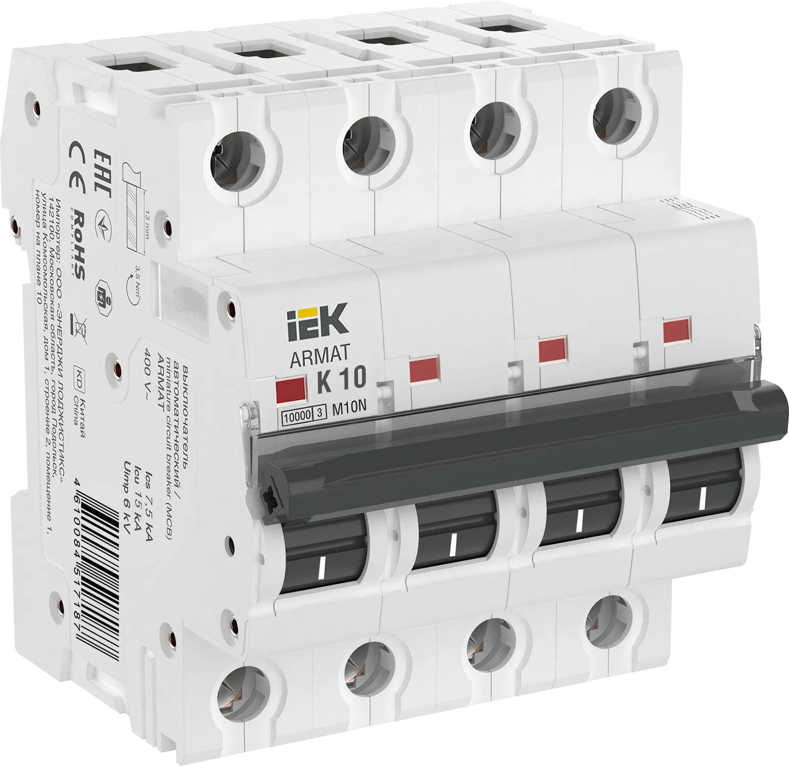 ARMAT Автоматический выключатель M10N 4P K 10А IEK
