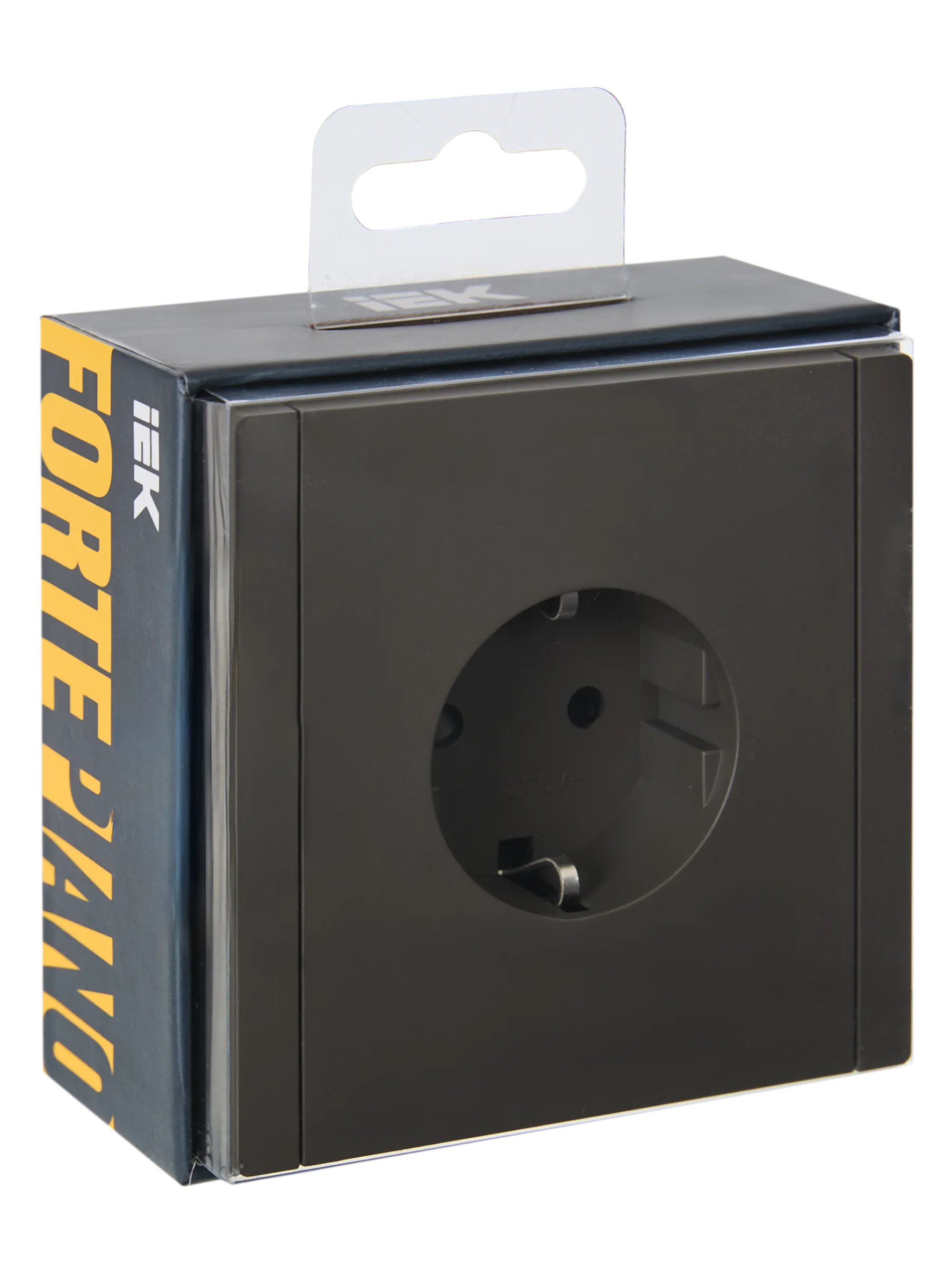 FORTE&PIANO Розетка 1-местная с заземлением с защитными шторками винтовое крепление 16А FP315 серый IEK - Фото 2