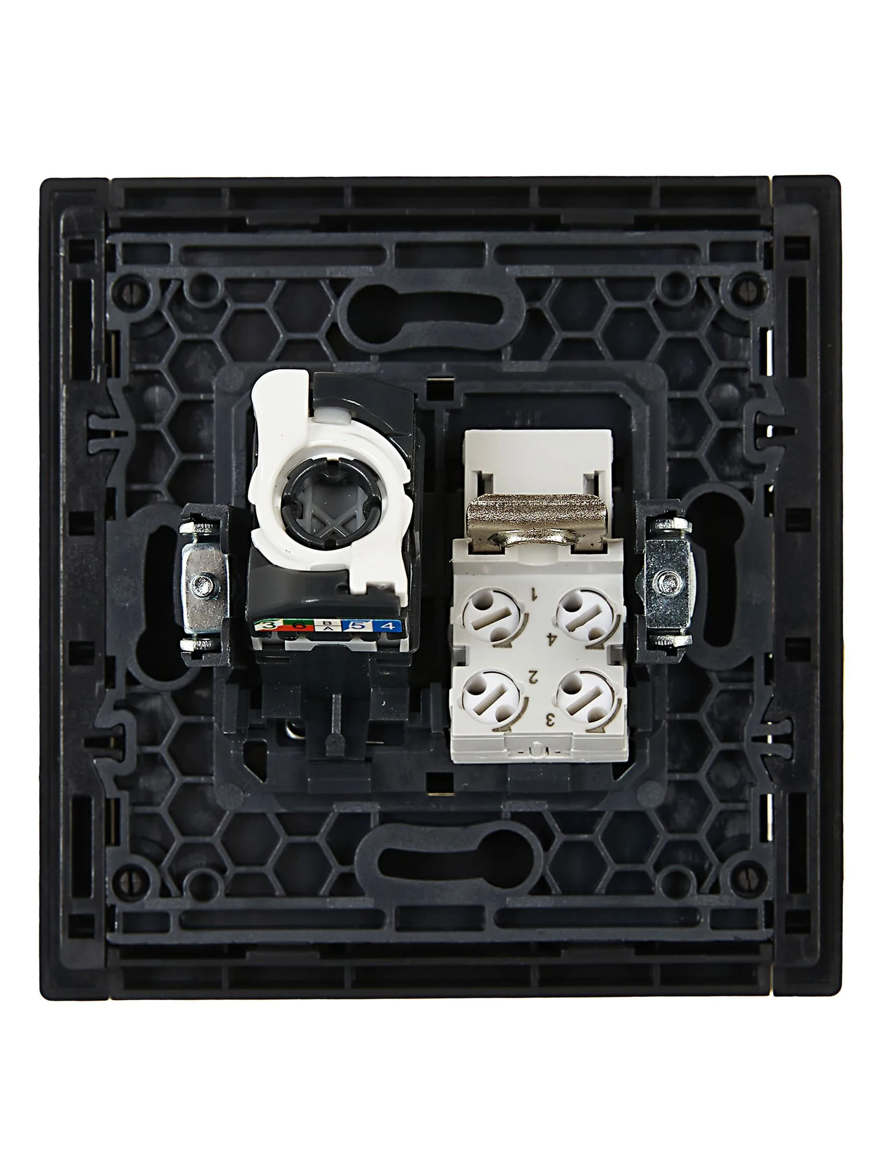 FORTE&PIANO Розетка двойная RJ11+RJ45 кат.5E FP135 черный IEK - Фото 6