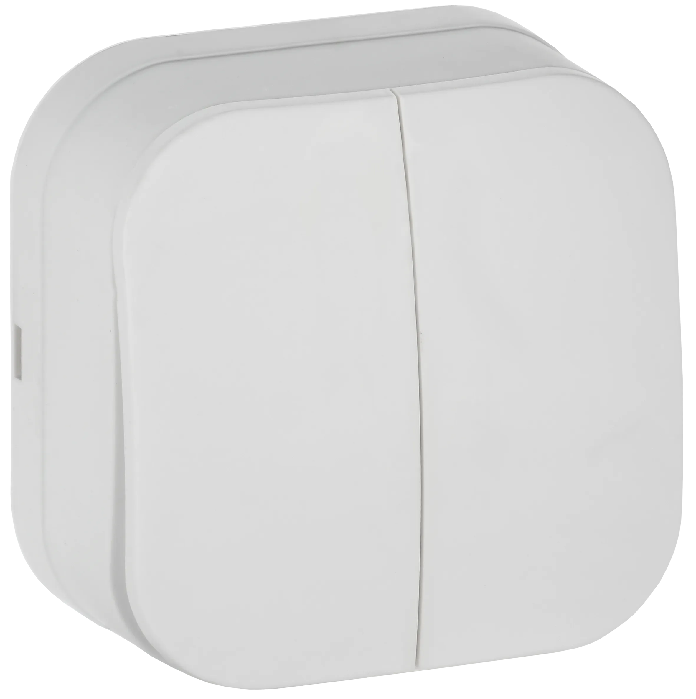 GLORY Выключатель 2-клавишный для открытой установки 10А ВС20-2-0-ХБм белый матовый IEK EVH20-K01M-10