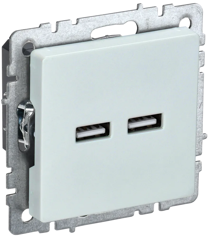 BRITE Розетка USB A+A 5В 3,1А РЮ10-1-БрЖ жемчуг IEK BR-U21-D31-K36