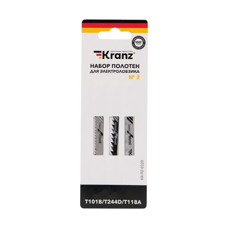 Набор полотен для электролобзика № 2 T101B/T118A/T244D (3 шт./уп.) Kranz - Фото 3
