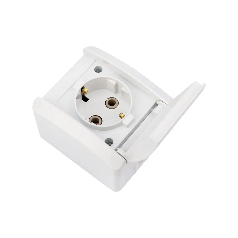 Розетка одноместная (керамика) INDUSTRIAL IP54 с/з, о/у, белая KRANZ - Фото 3